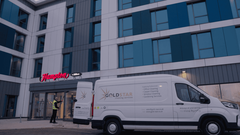 Goldstar van outside Hampton building Aberdeen